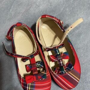 Janie and Jack Multicolor Plaid girl Dress Shoes